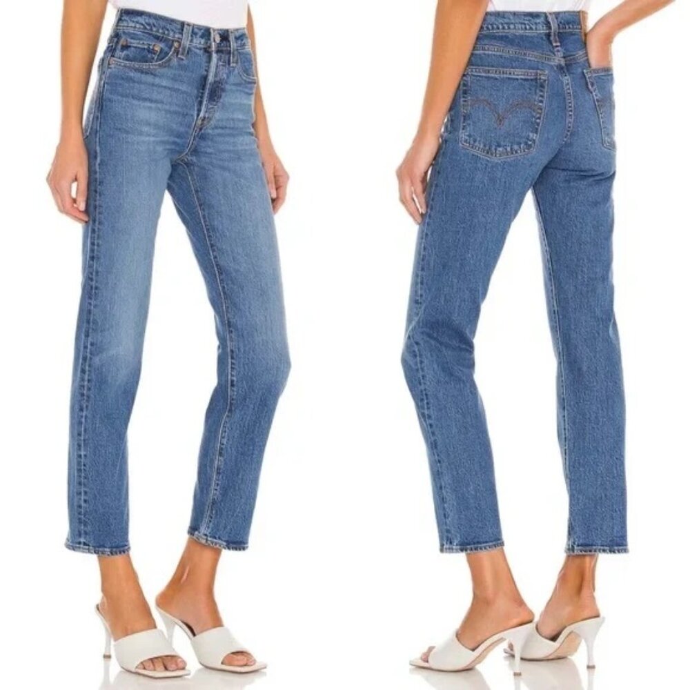 Levi's Premium Wedgie Fit Straight Leg High Rise Jeans Jive Sound Blue 27